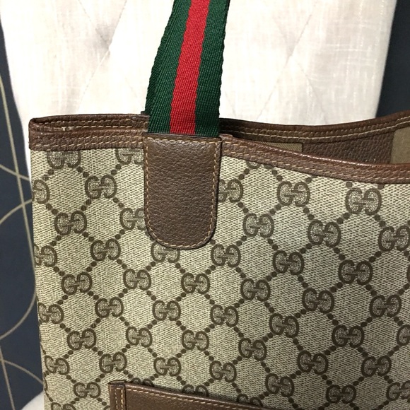 Gucci authentic brown monogram coated canvas tote bag - Picture 9 of 15